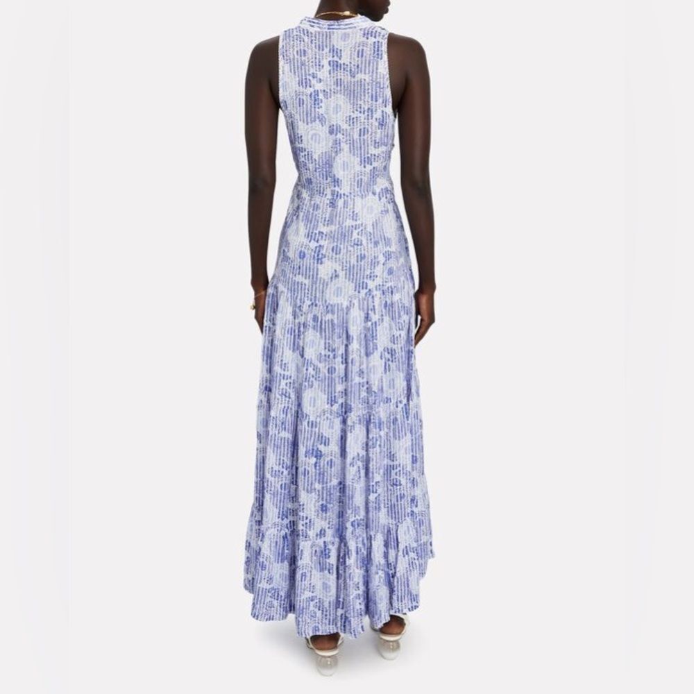 Poupette St. Barth Nana Printed Maxi Dress Revolve Blue Begonia, NWT, Size L - Picture 10 of 15